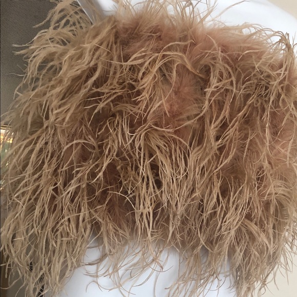 🎉 New 100% Real Ostrich Feathers Crop Top - Picture 8 of 17